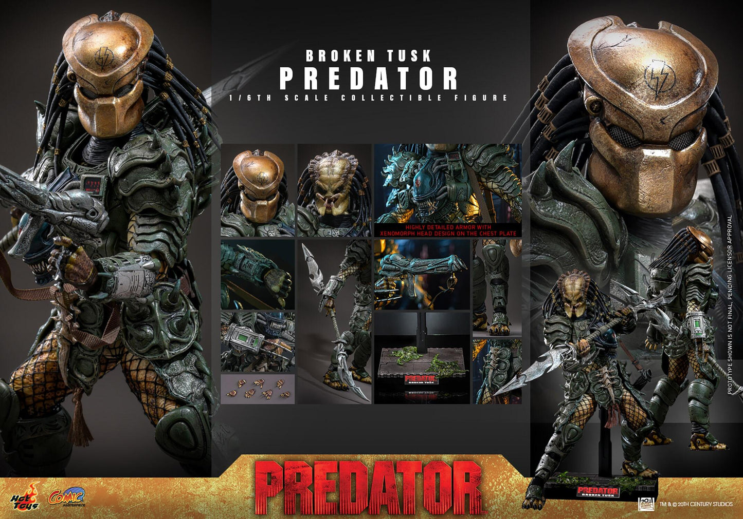 *PRE-ORDER Broken Tusk Predator - Aliens V Predator Hot Toys Collectibles 1/6 Scale Action Figure