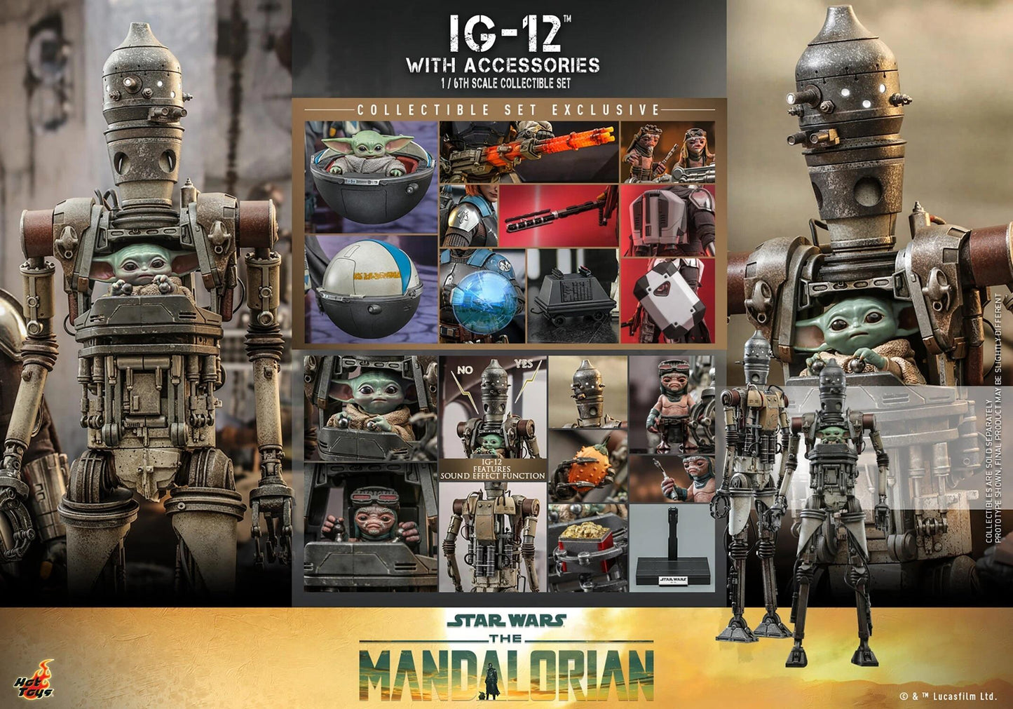 IG-12 With Accessories (The Mandalorian) - Star Wars Hot Toys Collectibles 1/6 Scale Action Figure
