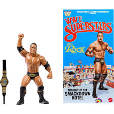 Mattel WWE LJN Superstars 8 Inch Posed Action Figure - The Rock