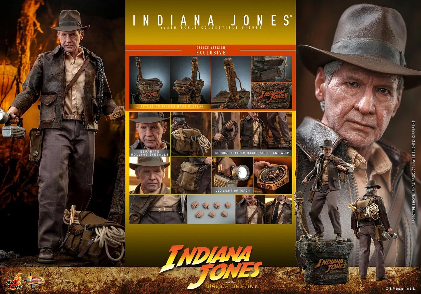 Indiana Jones Deluxe (Dial of Destiny) - Indiana Jones Hot Toys Collectibles 1/6 Scale Action Figure