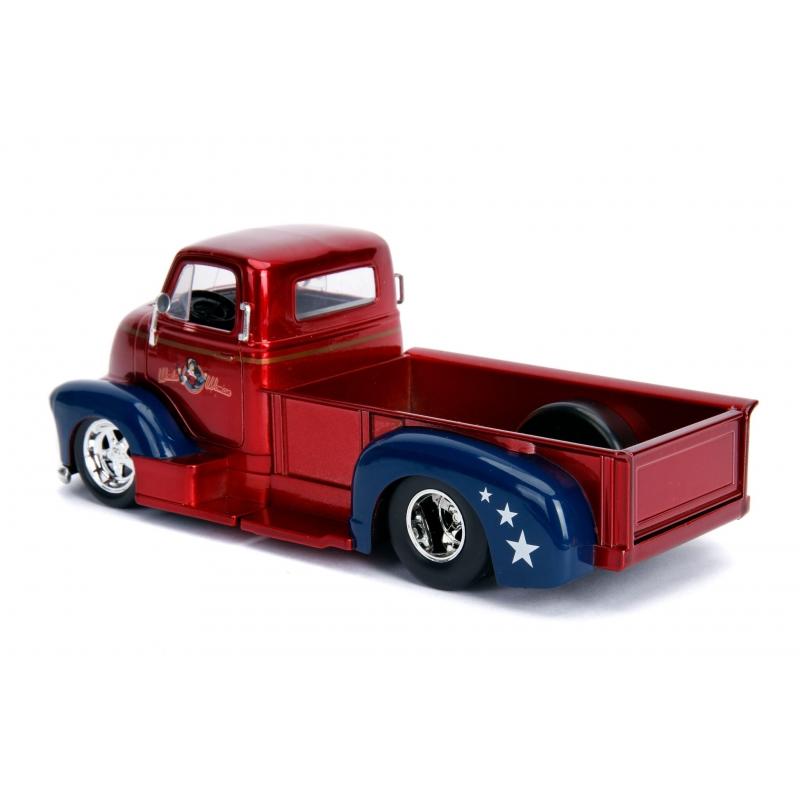 DC Comics - 1952 Chevy COE Pickup with Wonder Woman Figure Hollywood Rides 1:24 Scale Die Cast Vehicle