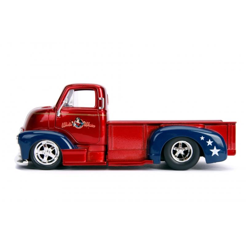 DC Comics - 1952 Chevy COE Pickup with Wonder Woman Figure Hollywood Rides 1:24 Scale Die Cast Vehicle