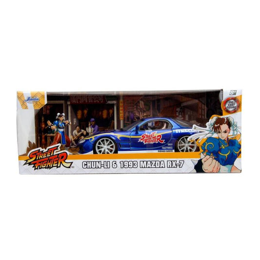 Street Fighter: 1993 Mazda RX-7 with Chun Li Hollywood Rides 1:24 Scale Die Cast Vehicle