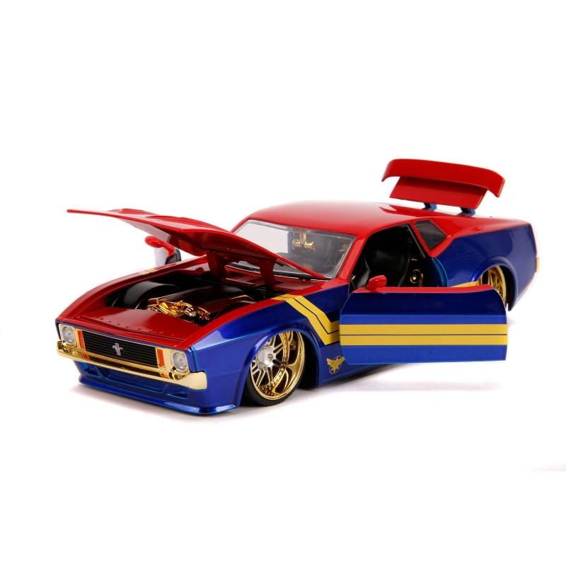 1973 Mustang Mach 1 with Captain Marvel Figure Hollywood Rides 1:24 Scale Die Cast Vehicle
