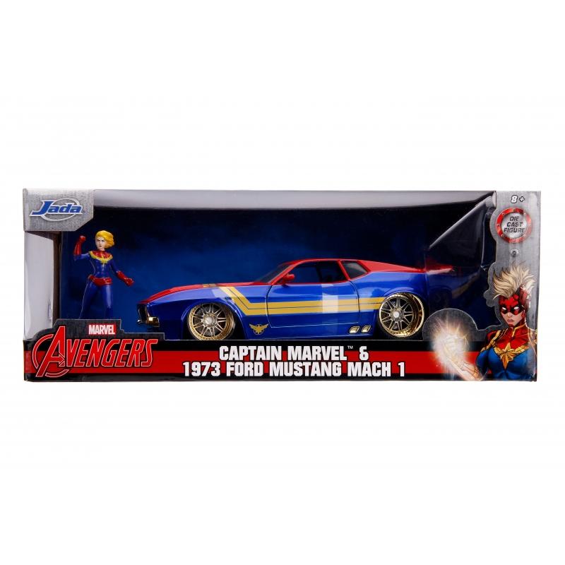 1973 Mustang Mach 1 with Captain Marvel Figure Hollywood Rides 1:24 Scale Die Cast Vehicle