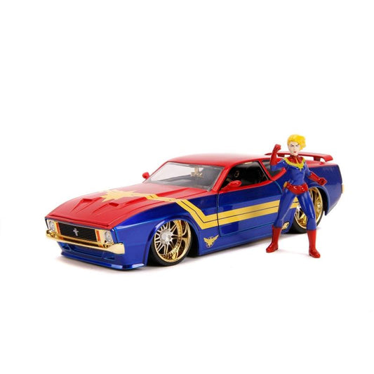 1973 Mustang Mach 1 with Captain Marvel Figure Hollywood Rides 1:24 Scale Die Cast Vehicle