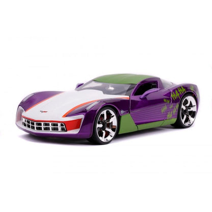 DC Joker - 2009 Corvette StingRay with Joker Figure Hollywood Rides 1:24 Scale Die Cast Vehicle