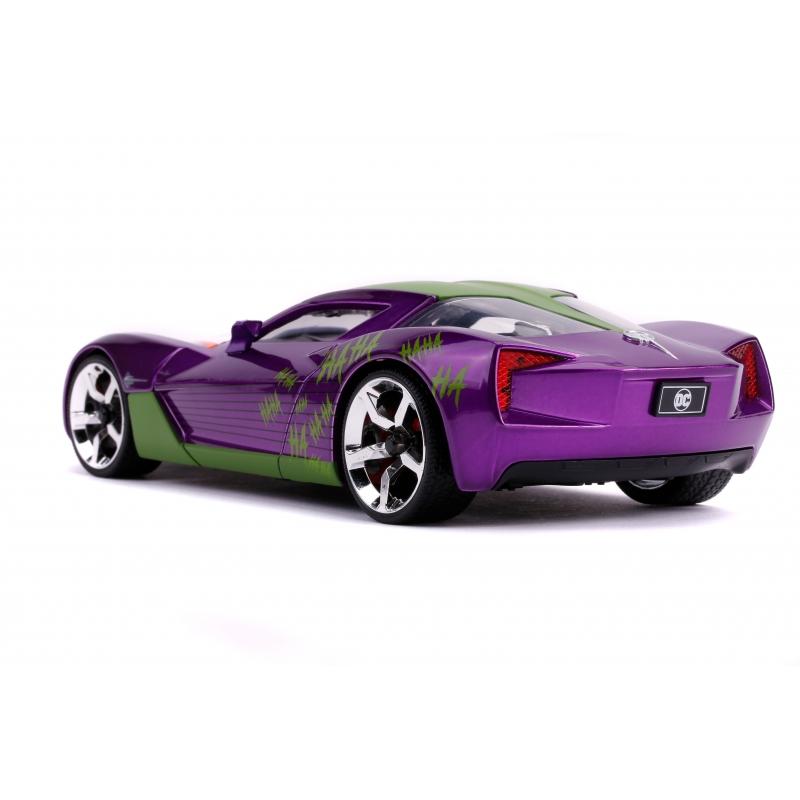 DC Joker - 2009 Corvette StingRay with Joker Figure Hollywood Rides 1:24 Scale Die Cast Vehicle