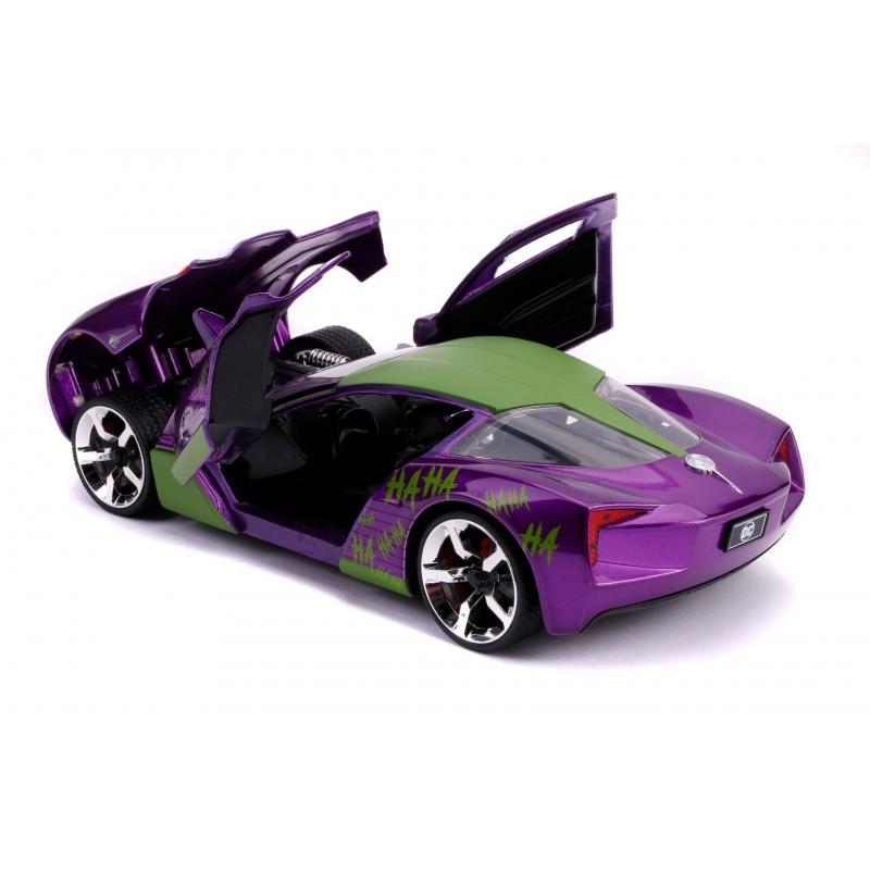 DC Joker - 2009 Corvette StingRay with Joker Figure Hollywood Rides 1:24 Scale Die Cast Vehicle