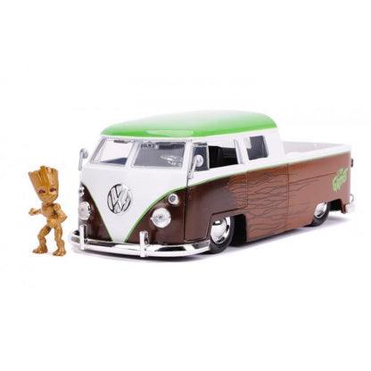 Guardians of the Galaxy - 1963 VW Microbus with Groot Figure Hollywood Rides 1:24 Scale Die Cast Vehicle
