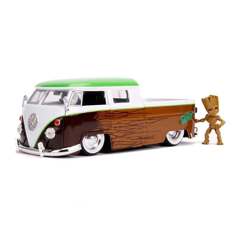 Guardians of the Galaxy - 1963 VW Microbus with Groot Figure Hollywood Rides 1:24 Scale Die Cast Vehicle
