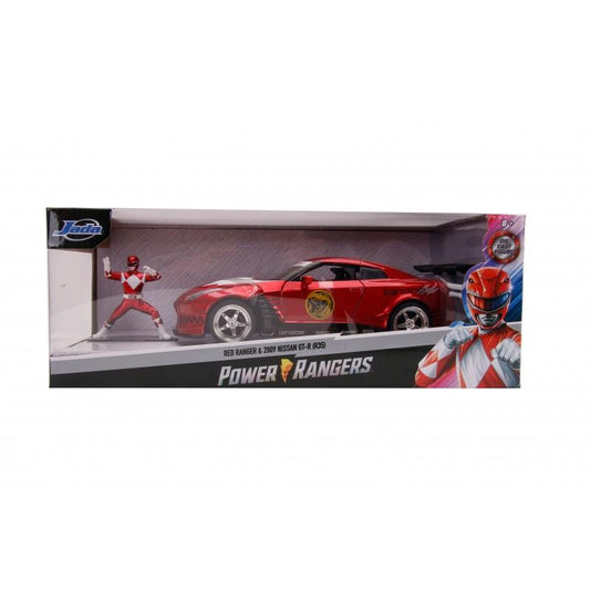 Power Rangers - 2009 Nissan GT-R with Red Ranger Figure Hollywood Rides 1:24 Scale Die Cast Vehicle