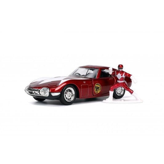 Power Ranger - 1967 Toyota 2000GT with Red Ranger Figure Hollywood Rides 1:32 Scale Die Cast Vehicle