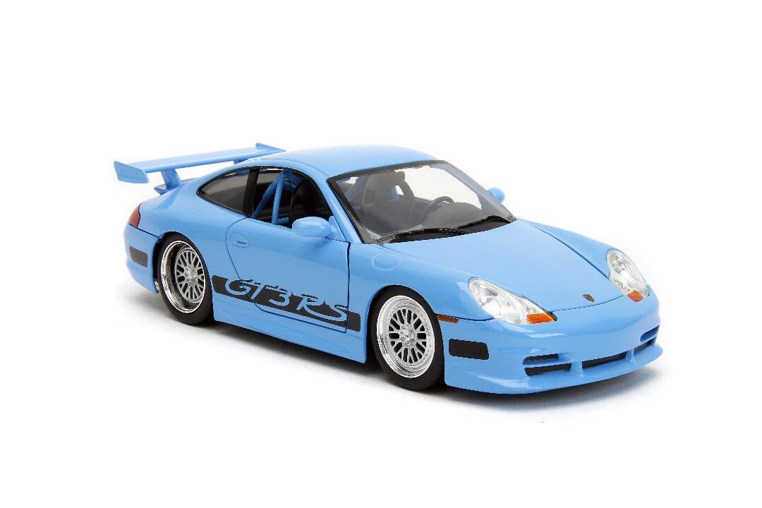 Damaged Box - Fast & Furious - Brian's Porsche 911 GT3 RS (Blue) Hollywood Rides 1:24 Scale Die Cast Vehicle