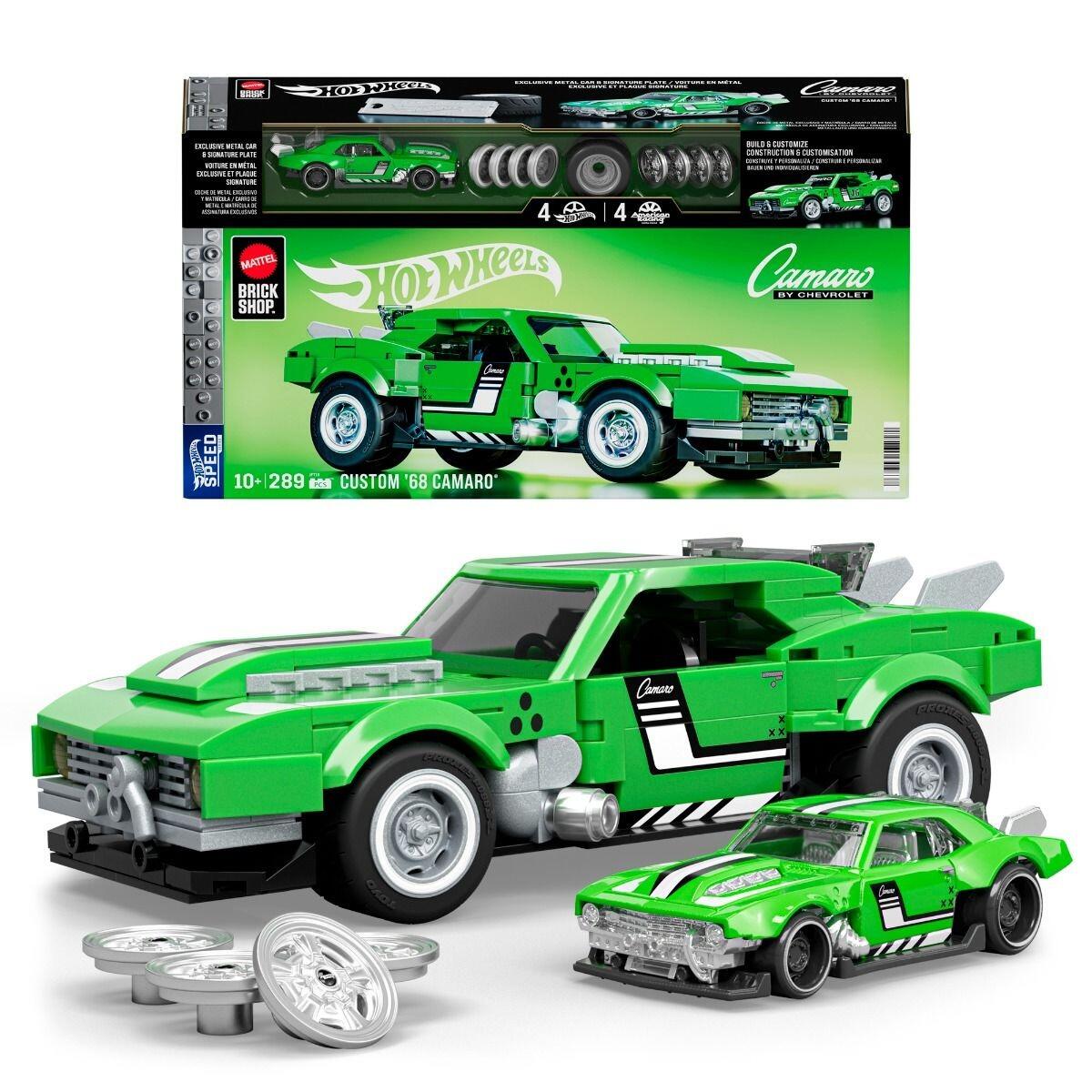 Mattel Brick Shop Hot Wheels 1:32 Building Set - Custom 68 Camaro