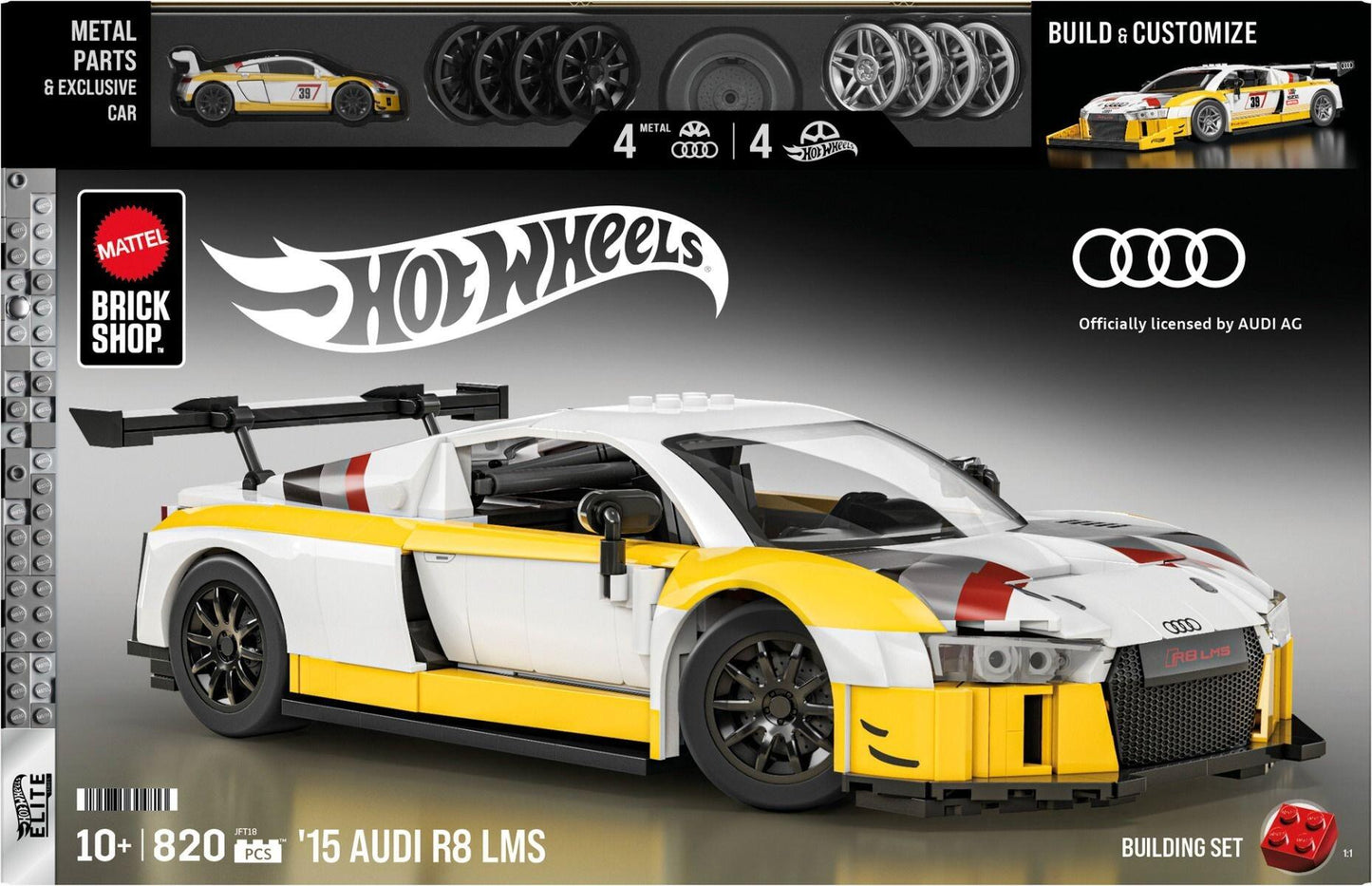 Mattel Brick Shop Hot Wheels 1:16 Elite Series - Audi R8 LMS