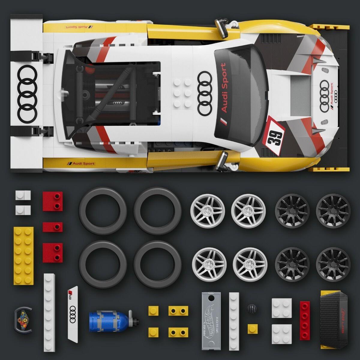 Mattel Brick Shop Hot Wheels 1:16 Elite Series - Audi R8 LMS
