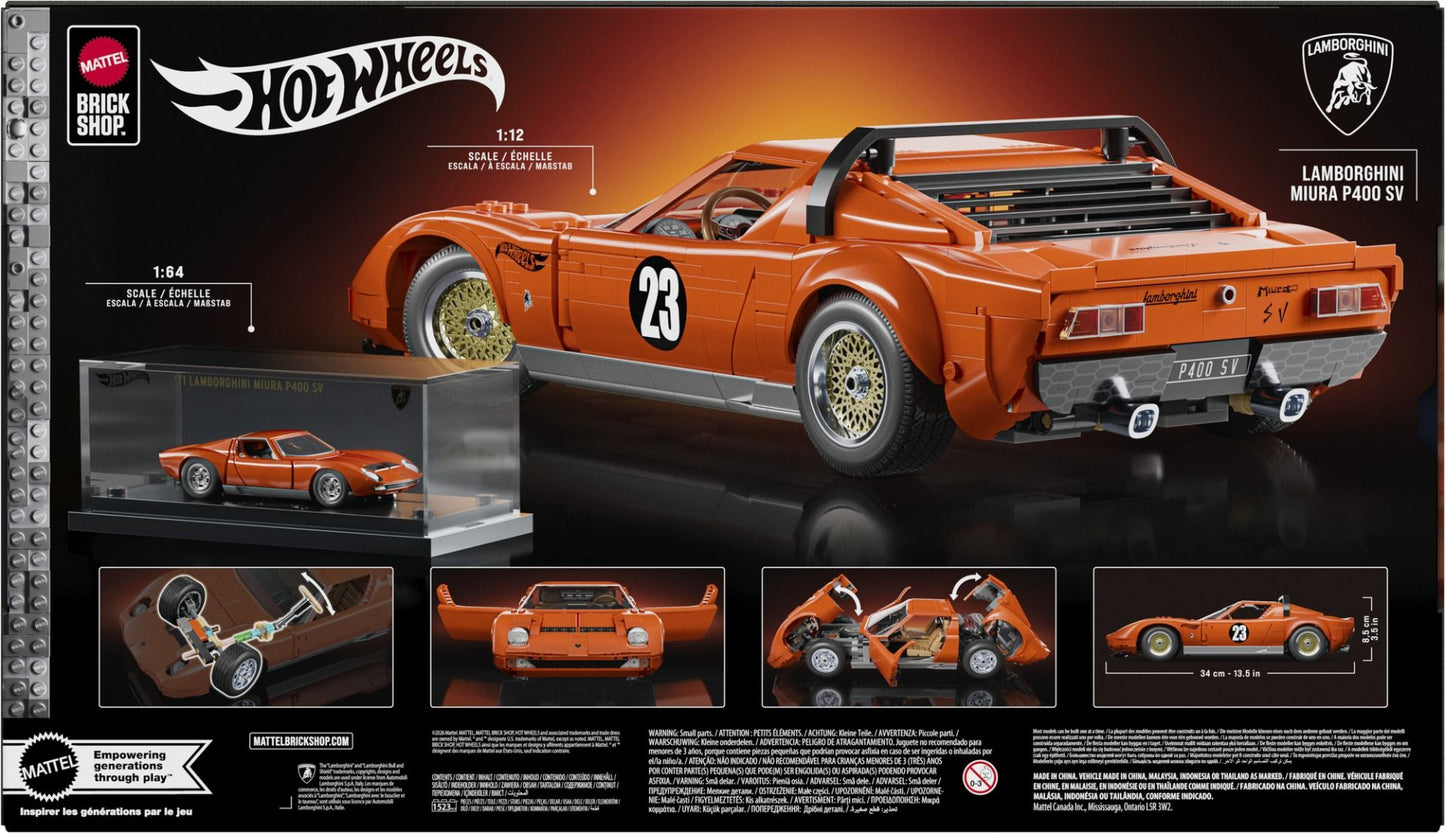Mattel Brick Shop Hot Wheels Premium Series - Lamborghini Miura P400 SV