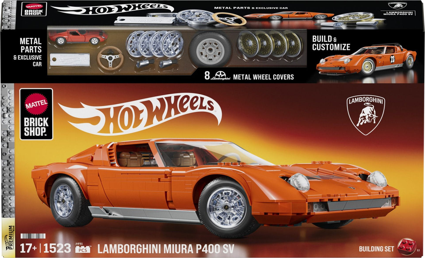 Mattel Brick Shop Hot Wheels Premium Series - Lamborghini Miura P400 SV