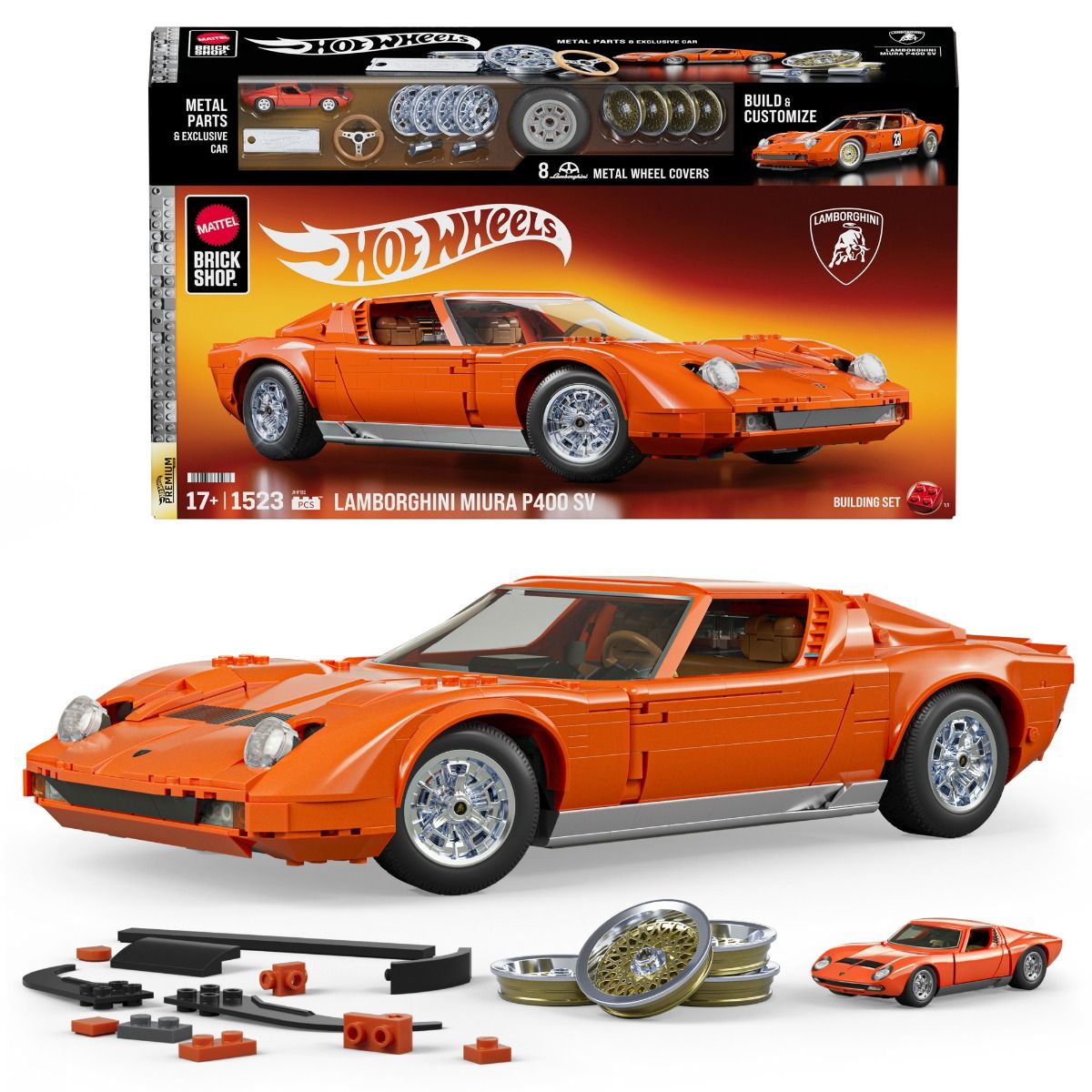Mattel Brick Shop Hot Wheels Premium Series - Lamborghini Miura P400 SV