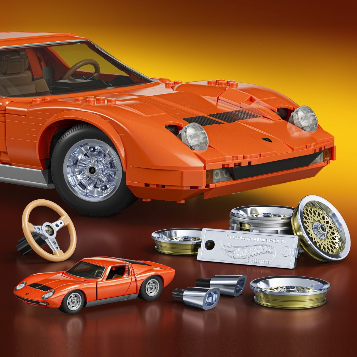 Mattel Brick Shop Hot Wheels Premium Series - Lamborghini Miura P400 SV