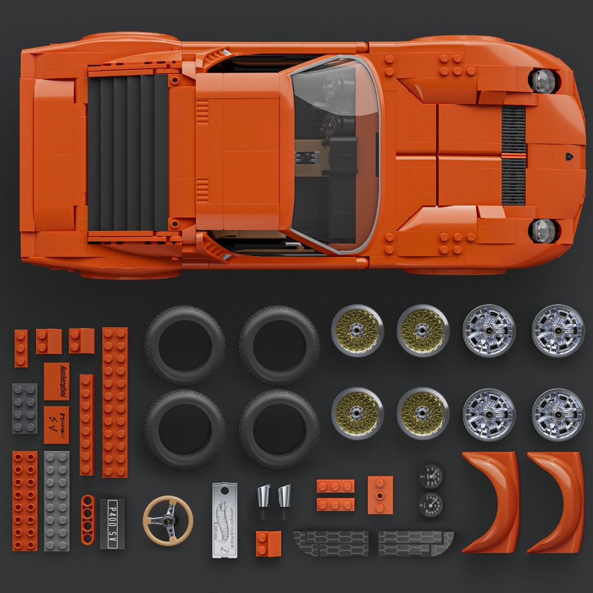 Mattel Brick Shop Hot Wheels Premium Series - Lamborghini Miura P400 SV