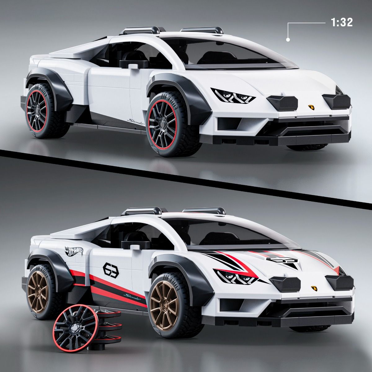 Mattel Brick Shop Hot Wheels 1:32 - Lamborghini Huracan Sterrato