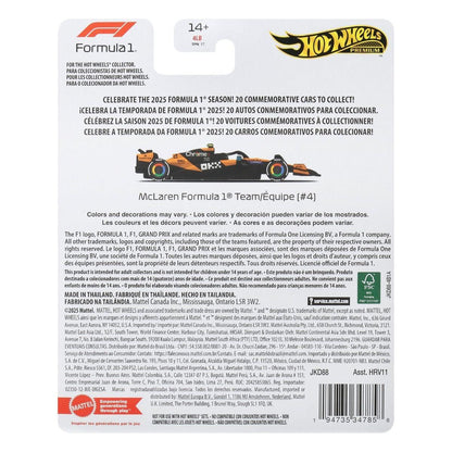 Hot Wheels Premium F1 2025 - McLaren F1 Team Lando Norris #4