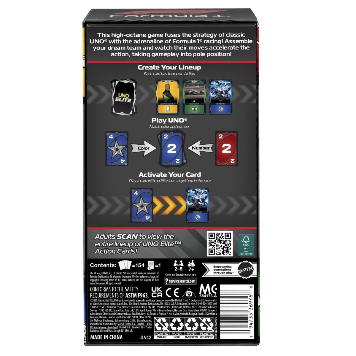Uno Card Game - Elite Formula 1 Starter Pack
