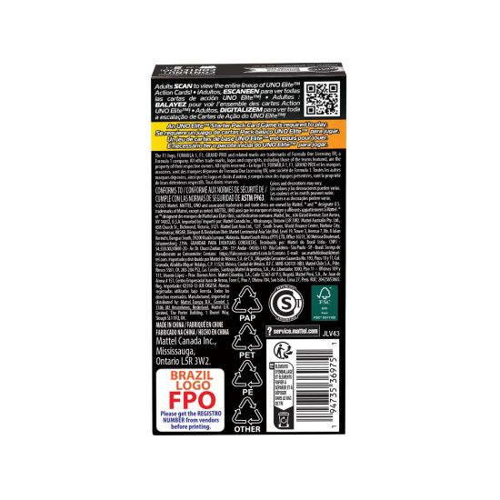 Uno Card Game - Elite Formula 1 Booster Pack