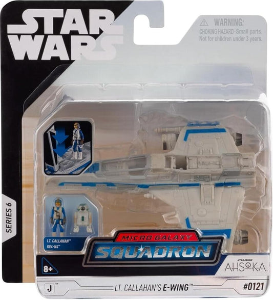 Star Wars Micro Galaxy Squadron 3 Inch Vehicle Series 6 - E-Wing Starfighter With LT. Callahan