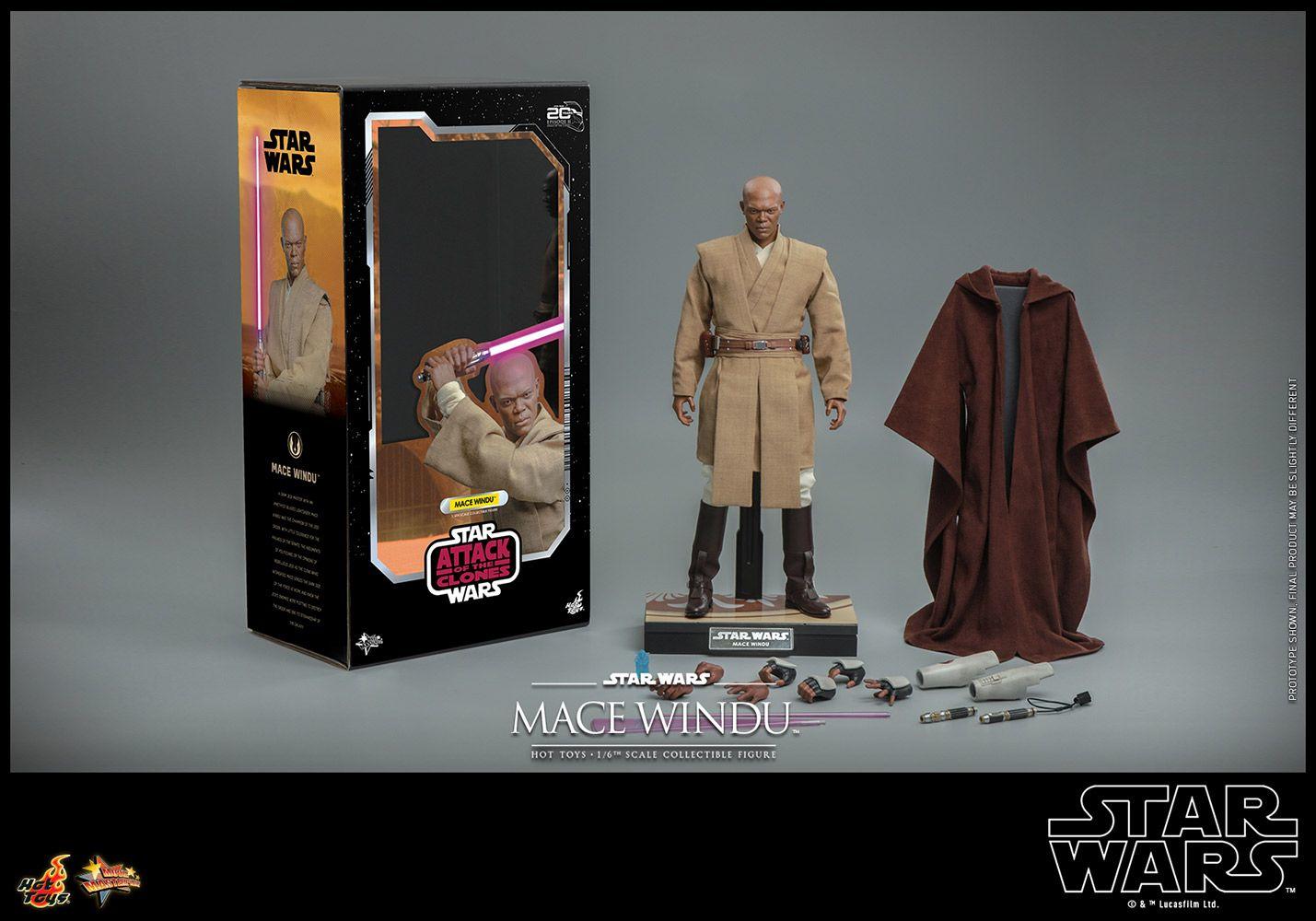 Mace Windu - Star Wars: Attack of the Clones 20th Anniversary Hot Toys Collectibles 1/6 Scale Action Figure