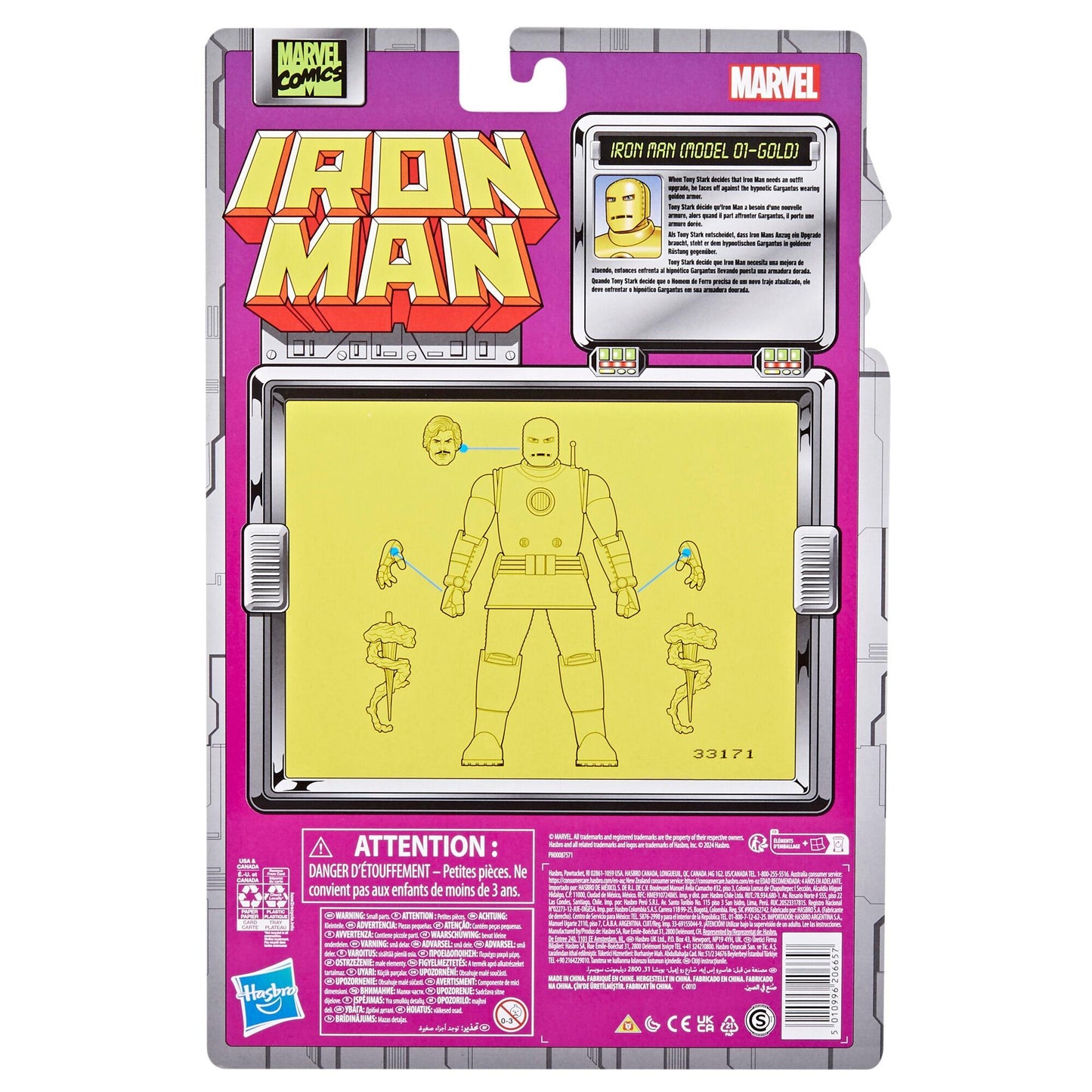 Marvel Legends Iron Man Retro 6 Inch Action Figure - Iron Man (Model 01-Gold)