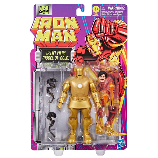 Marvel Legends Iron Man Retro 6 Inch Action Figure - Iron Man (Model 01-Gold)