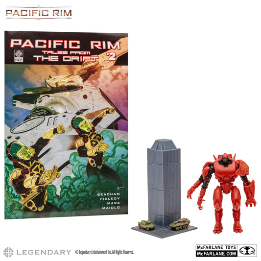 Pacific Rim 4 Inch Scale Action Figure with Comic Book Wave 1 - Crimson Typhoon (Jaeger)