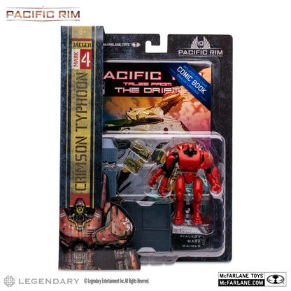 Pacific Rim 4 Inch Scale Action Figure with Comic Book Wave 1 - Crimson Typhoon (Jaeger)