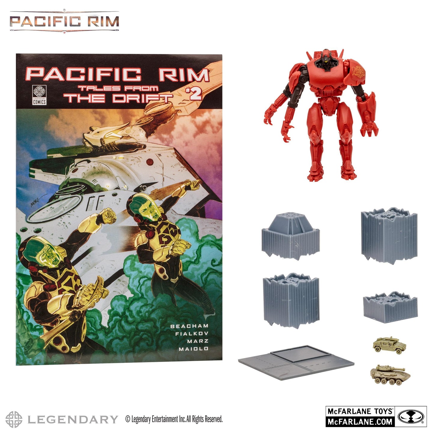 Pacific Rim 4 Inch Scale Action Figure with Comic Book Wave 1 - Crimson Typhoon (Jaeger)
