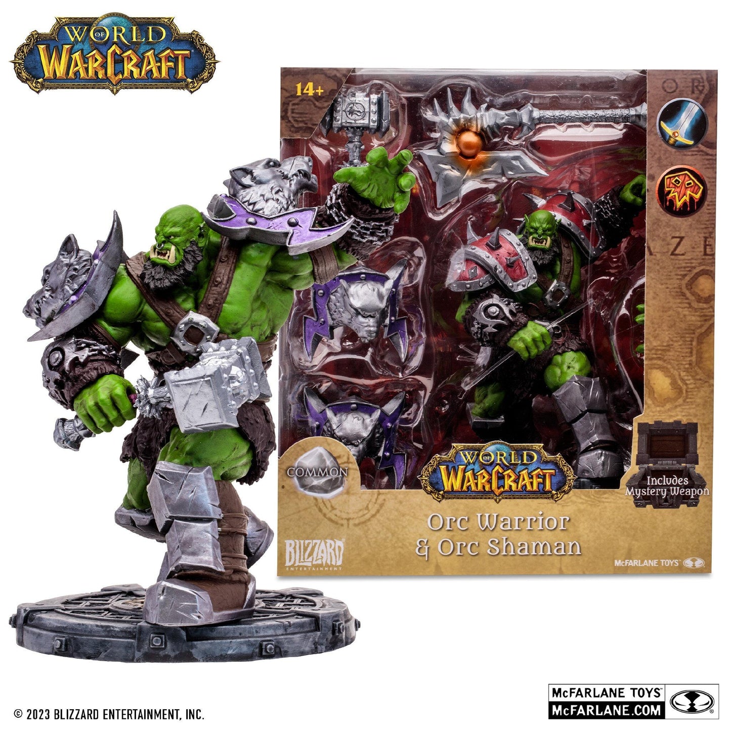 World of Warcraft 6 Inch Posed Figure Wave 1 - Orc Warrior/ Shaman (Common)