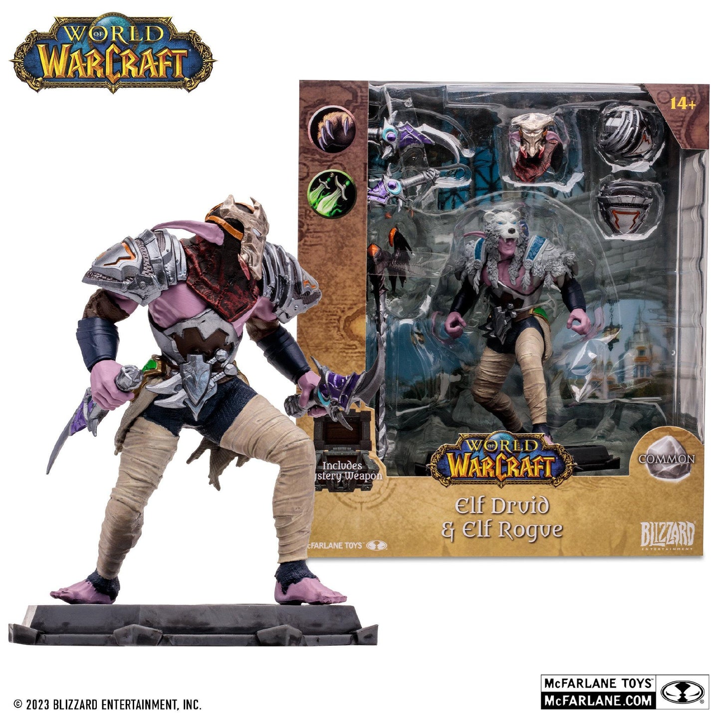 World of Warcraft 6 Inch Posed Figure Wave 1 - Elf Druid/ Rogue (Common)