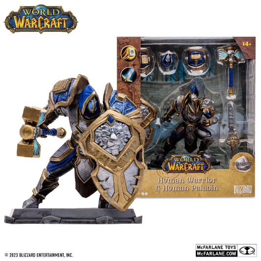 World of Warcraft 6 Inch Posed Figure Wave 1 - Human Warrior/ Paladin (Common)