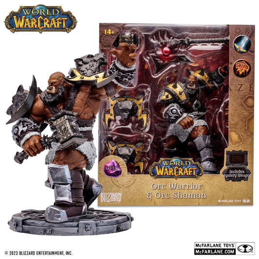 World of Warcraft 6 Inch Posed Figure Wave 1 - Orc Warrior/ Shaman (Epic)