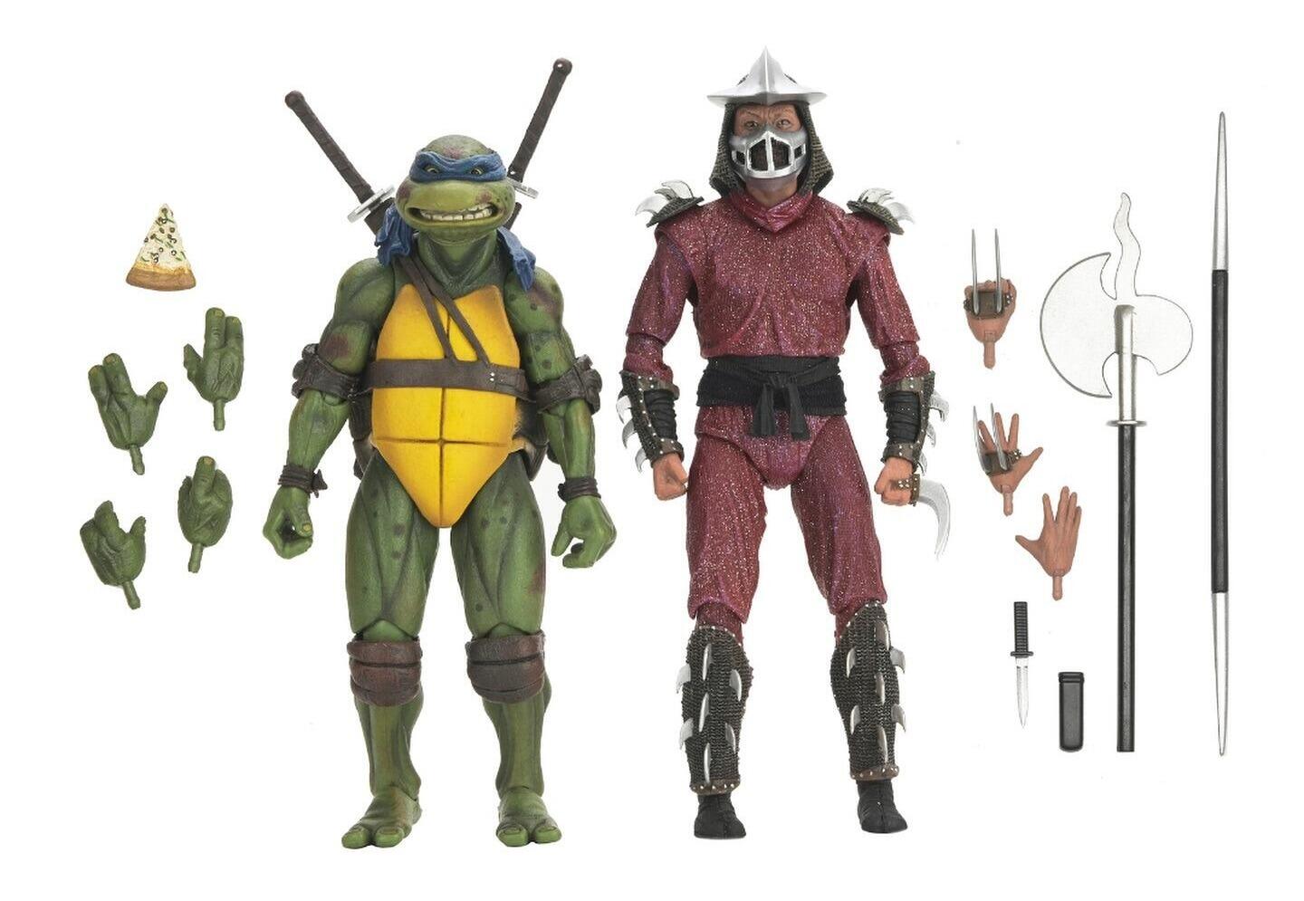 Teenage Mutant Ninja Turtles 1990 Movie 7 Inch Ultimate Action Figure - Shredder & Leonardo (Roof Top)