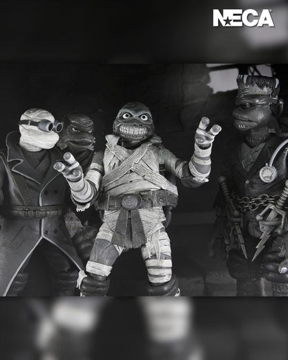 Universal Monsters x Teenage Mutant Ninja Turtles Action Figure 4-Pack - The Turtles (Black And White)