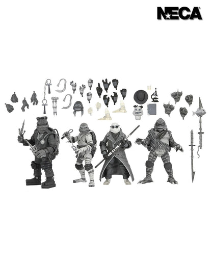 Universal Monsters x Teenage Mutant Ninja Turtles Action Figure 4-Pack - The Turtles (Black And White)
