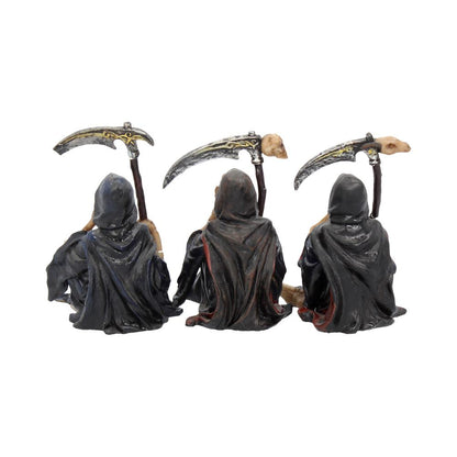 Nemesis Now 4 Inch Resin Collectible Figurine Set - Three Wise Grim Reapers