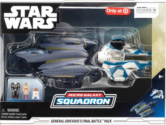 Star Wars Micro Galaxy Squadron 5 Inch Vehicle Battle Pack - Obi-Wan Vs General Grievous