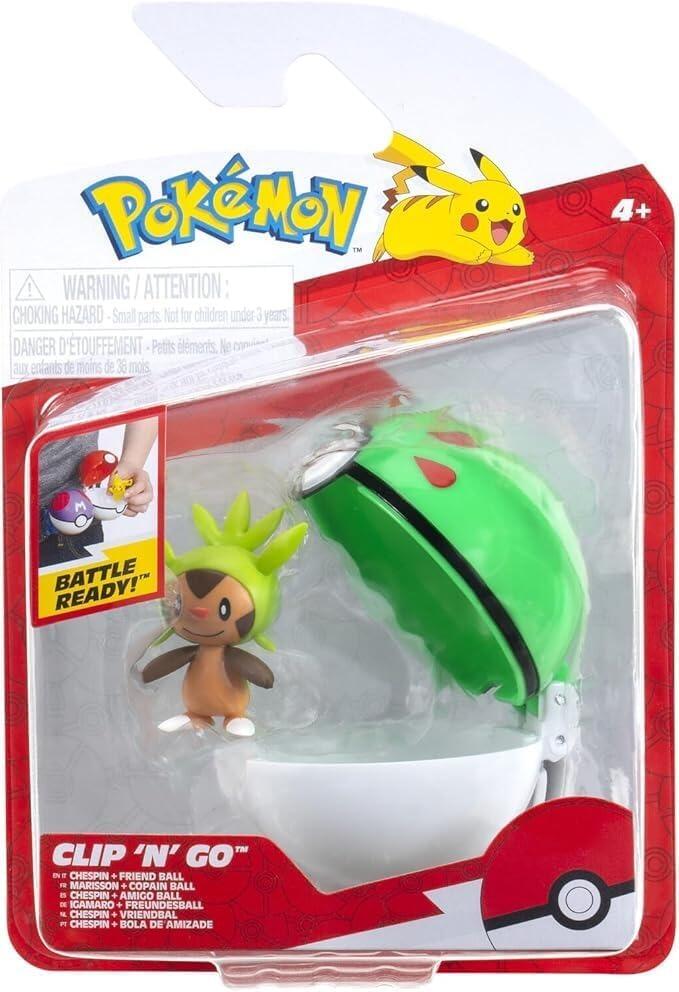 Pokémon Clip N Go Battle Figure Wave 19 - Chespin With Friend Ball