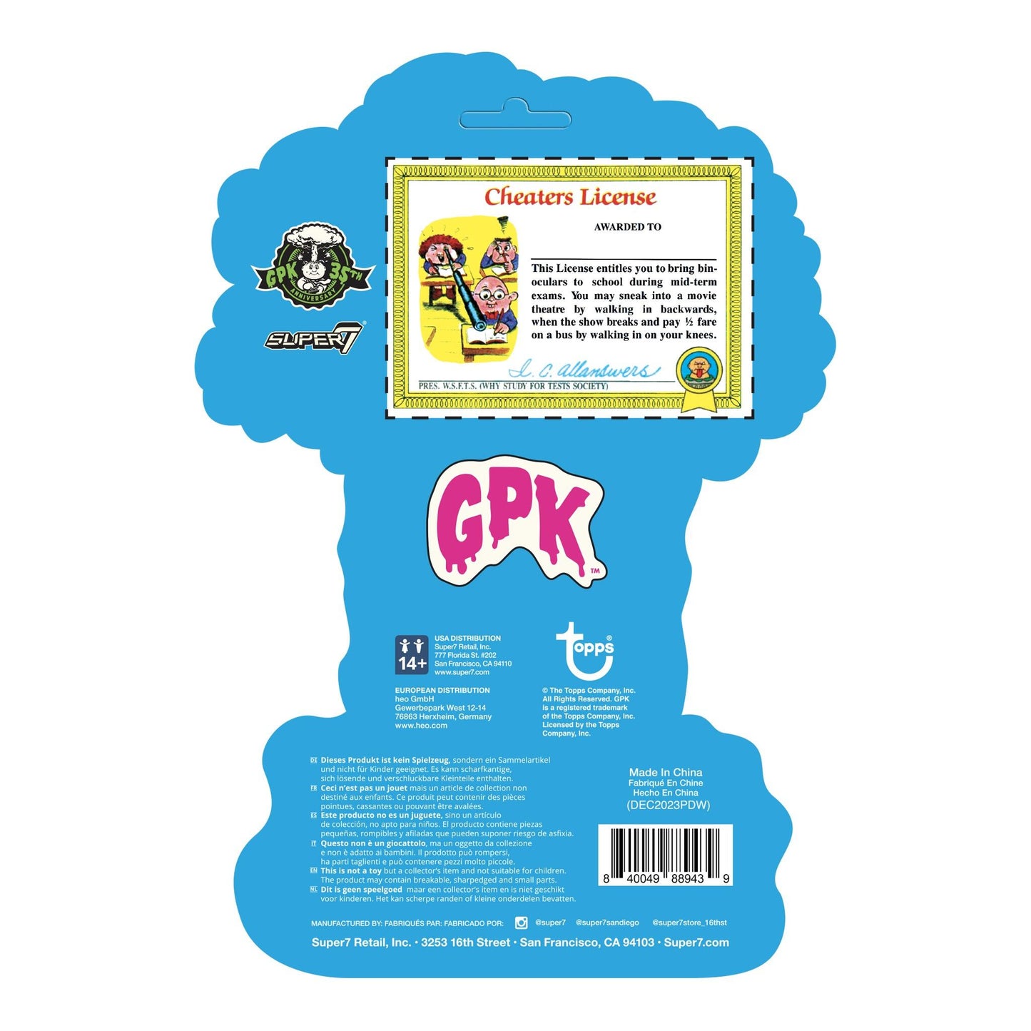 Garbage Pail Kids SDCC 2024 SAF UK Exclusive ReAction Figure - Adam Bomb (Blasted Billy)