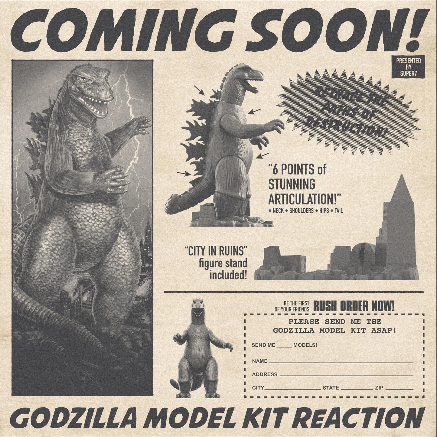 TOHO Godzilla Reaction SDCC 2024 SAF UK Exclusive Action Figure - Godzilla (Model Kit)