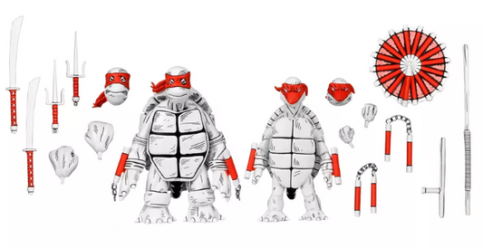 Teenage Mutant Ninja Turtles Comic 7 Inch Ultimate Action Figure 2-Pack - The First Turtles (Black and White)
